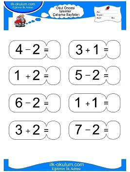 Çocuklar İçin toplam işlemi yaprak testleri 